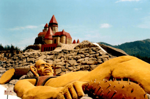 Huge dragon at china from naturally coloured sand.