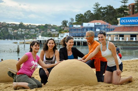 Team building sand sculpting workshop at manly.